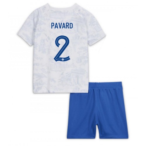 Francuska Benjamin Pavard #2 Gostujuci Dres za djecu SP 2022 Kratak Rukav (+ Kratke hlače)